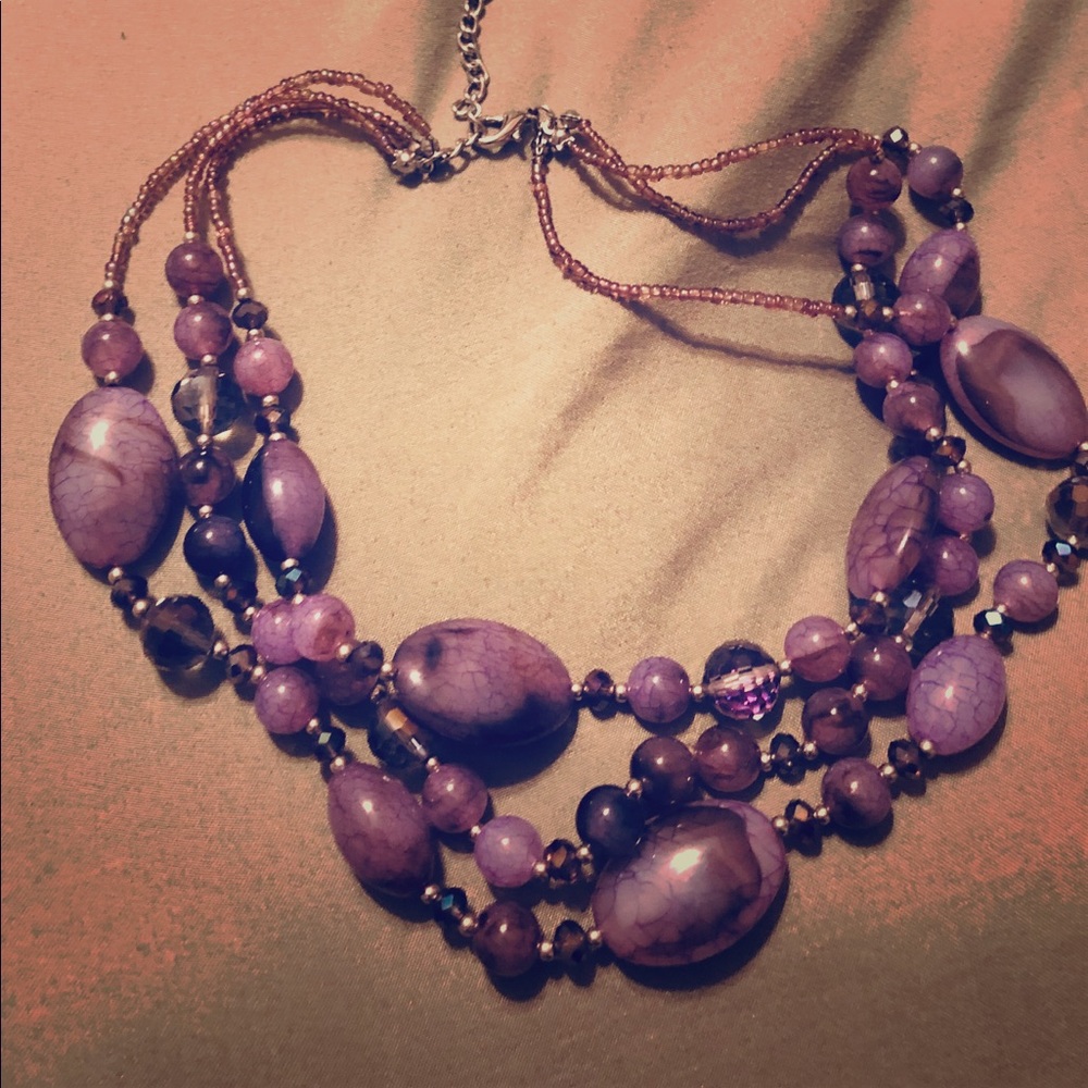 Purple beaded necklace